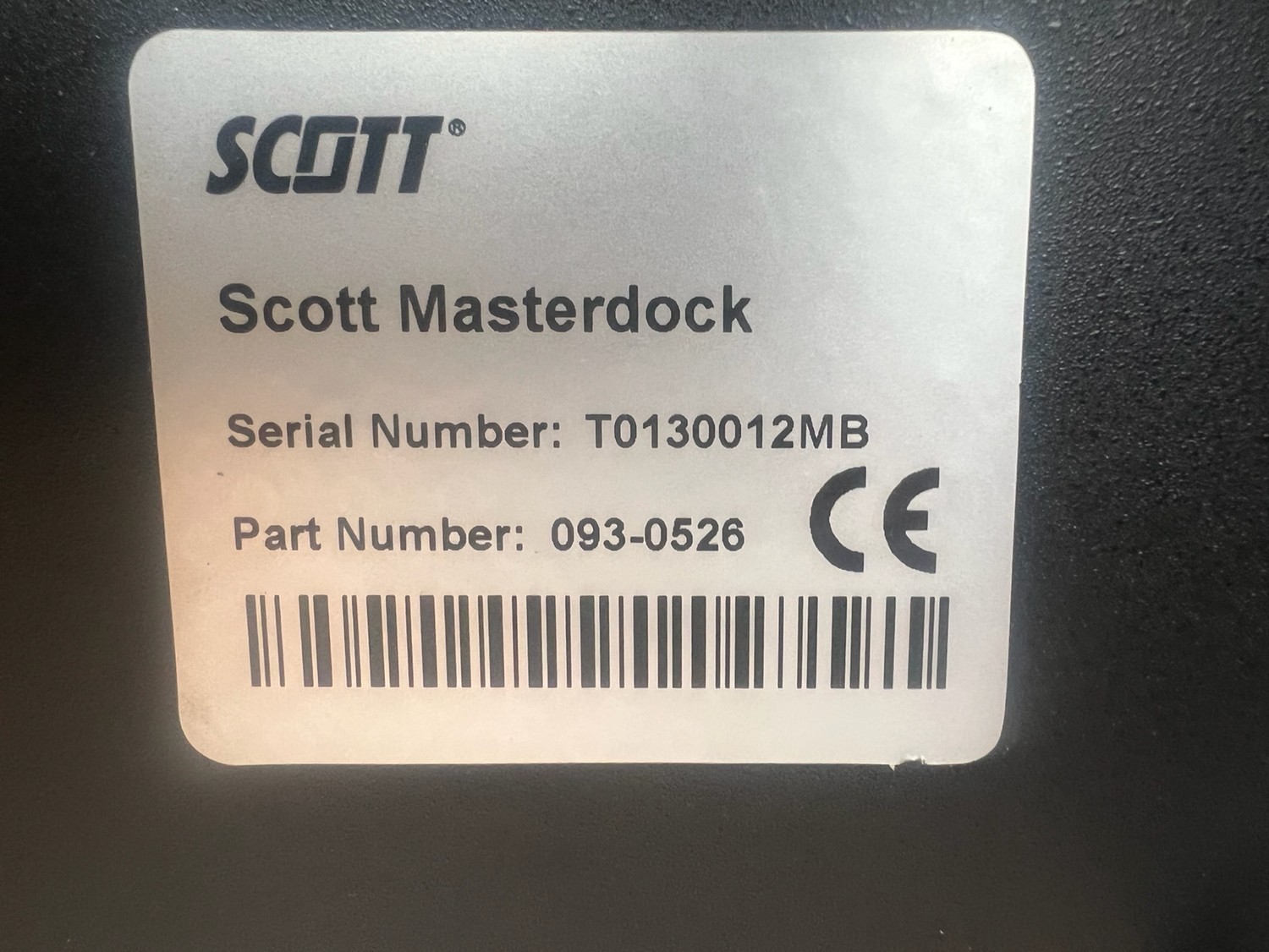 Scott Masterlock Gas Detector Docking Station 093-0526 – Calibration/Bump Test