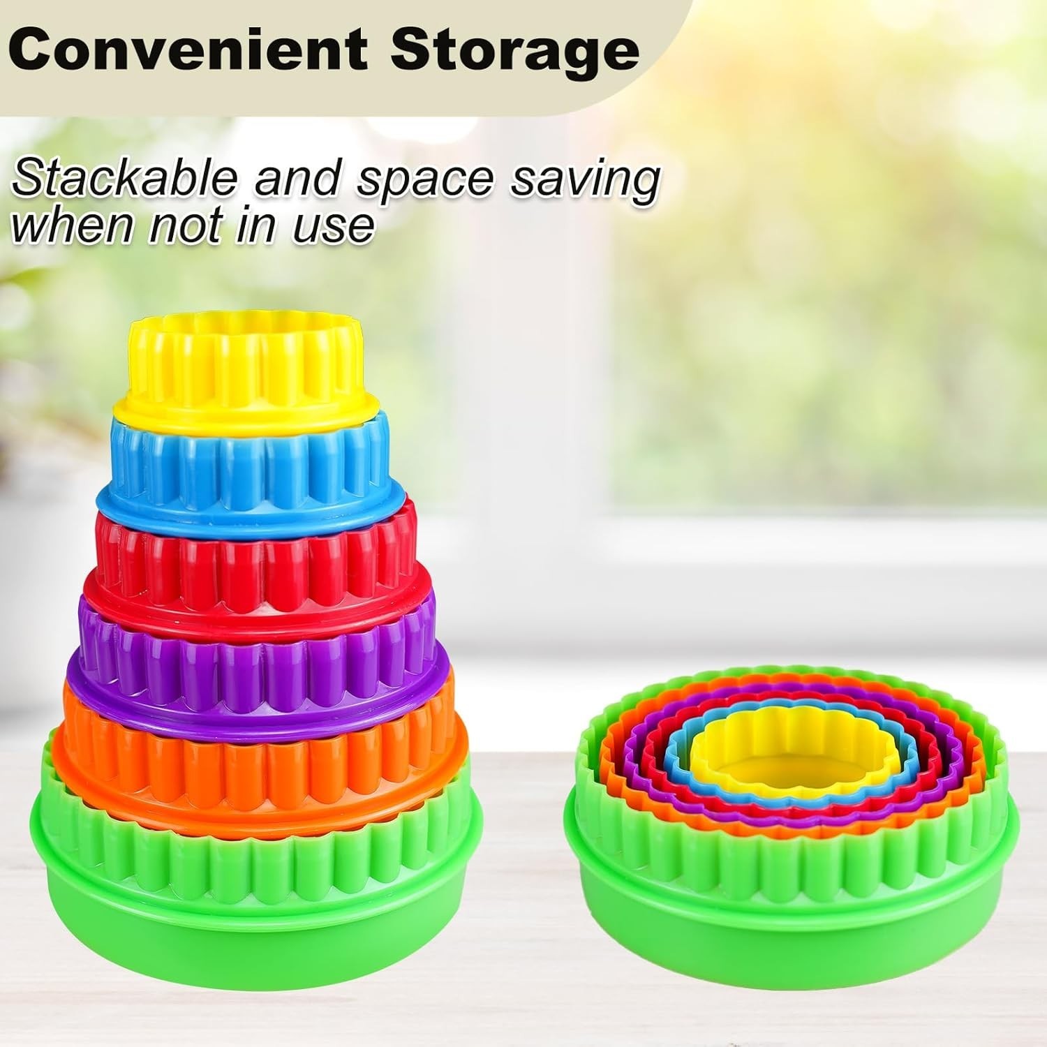 12 Pcs Display Stands for Pyrex Bowls Stacking Rings Cabinet Organizer Risers