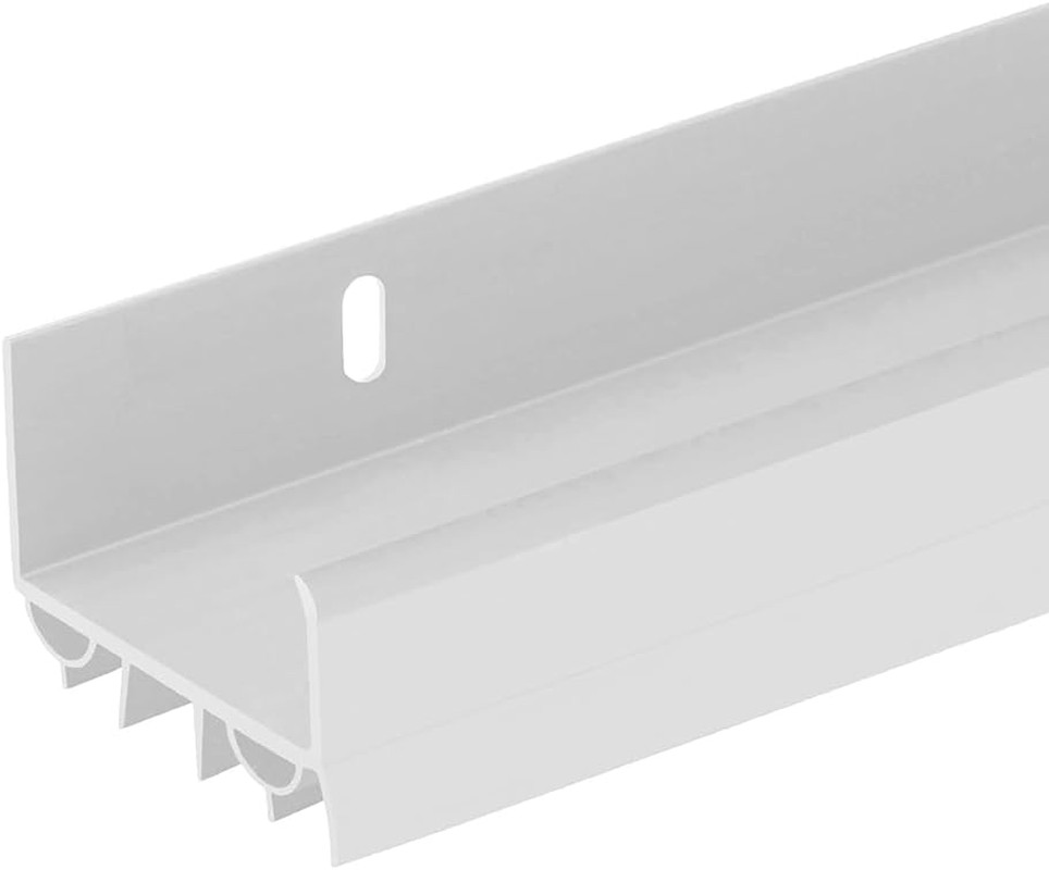 Adjustable PVC Slide-On Door Bottom Weatherstrip | 3 Feet (36-Inch) | White