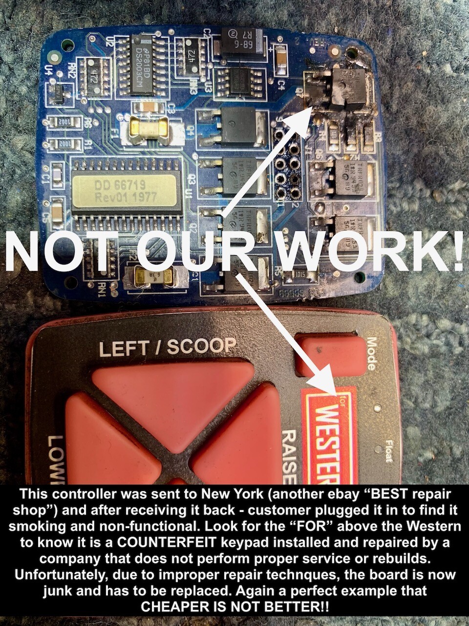 REBUILDING SERVICE – WESTERN FISHER SNOW PLOW 10 PIN 9 BUTTON CONTROLLER REPAIR
