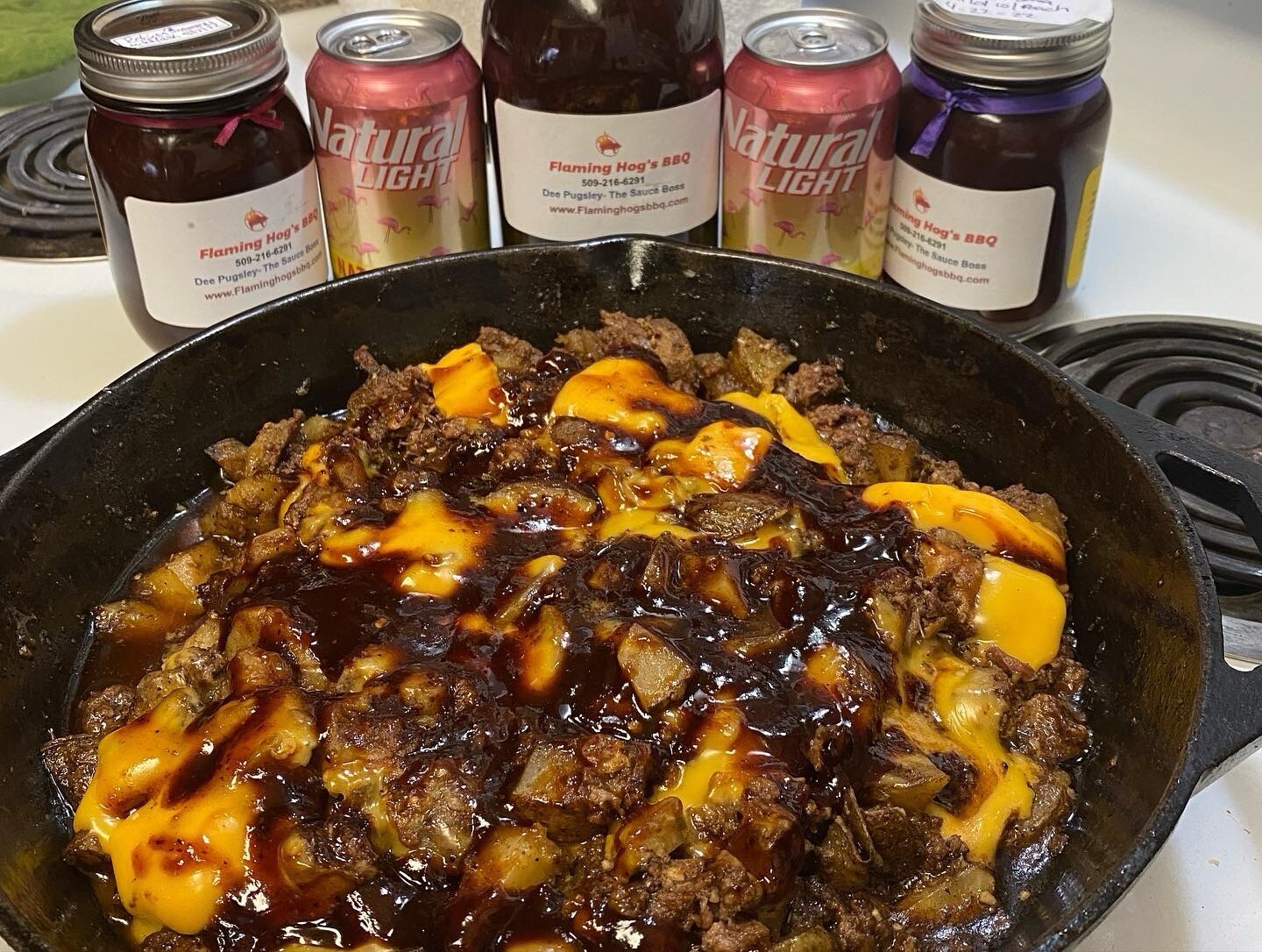 Flaming Hogs BBQ Sauce, Homemade All Natural Texas Cajun Style BBQ Sauce