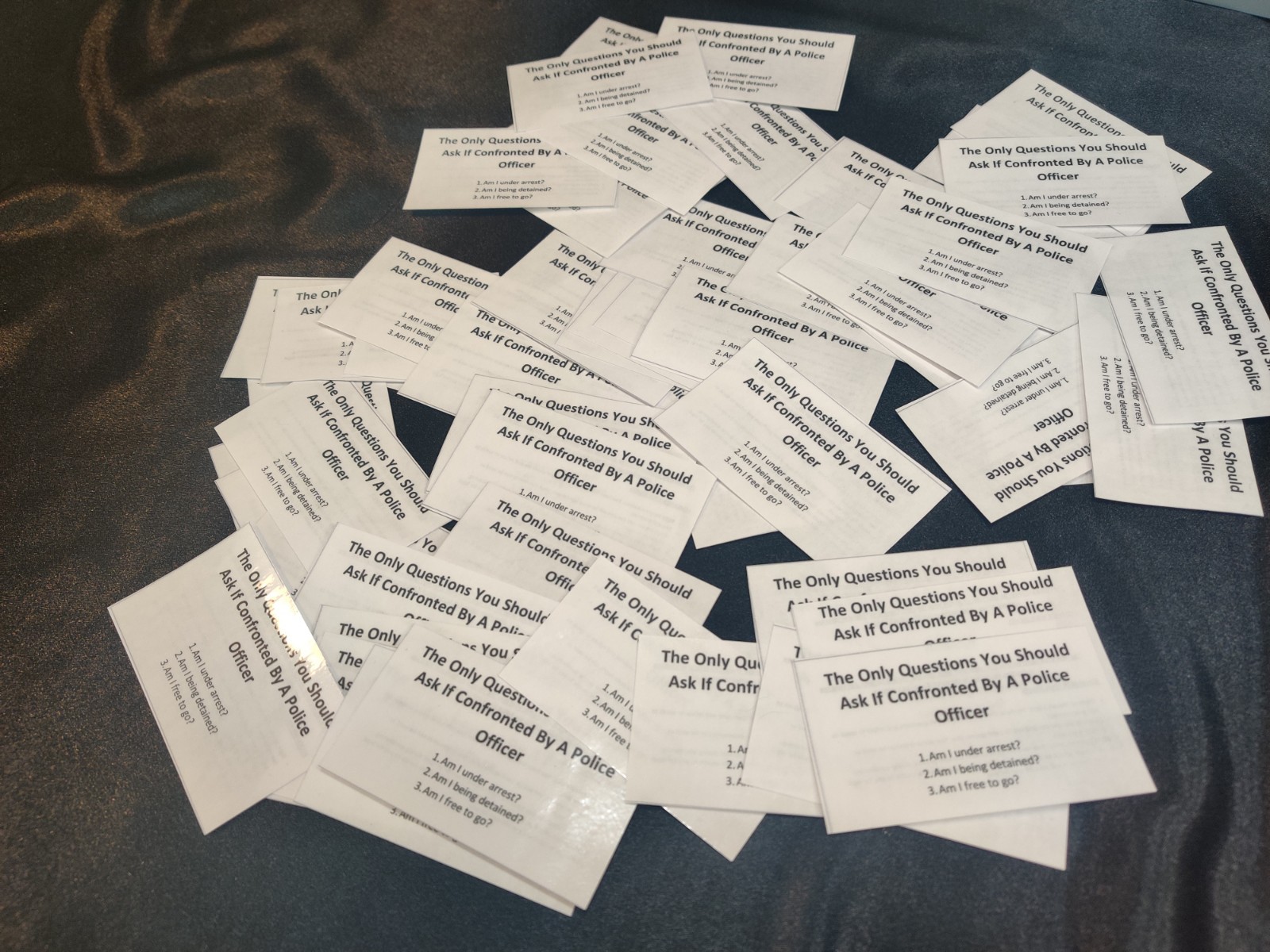 Police Stop Know Your Rights Card – Bill of Rights – Do Not Answer Any Questions