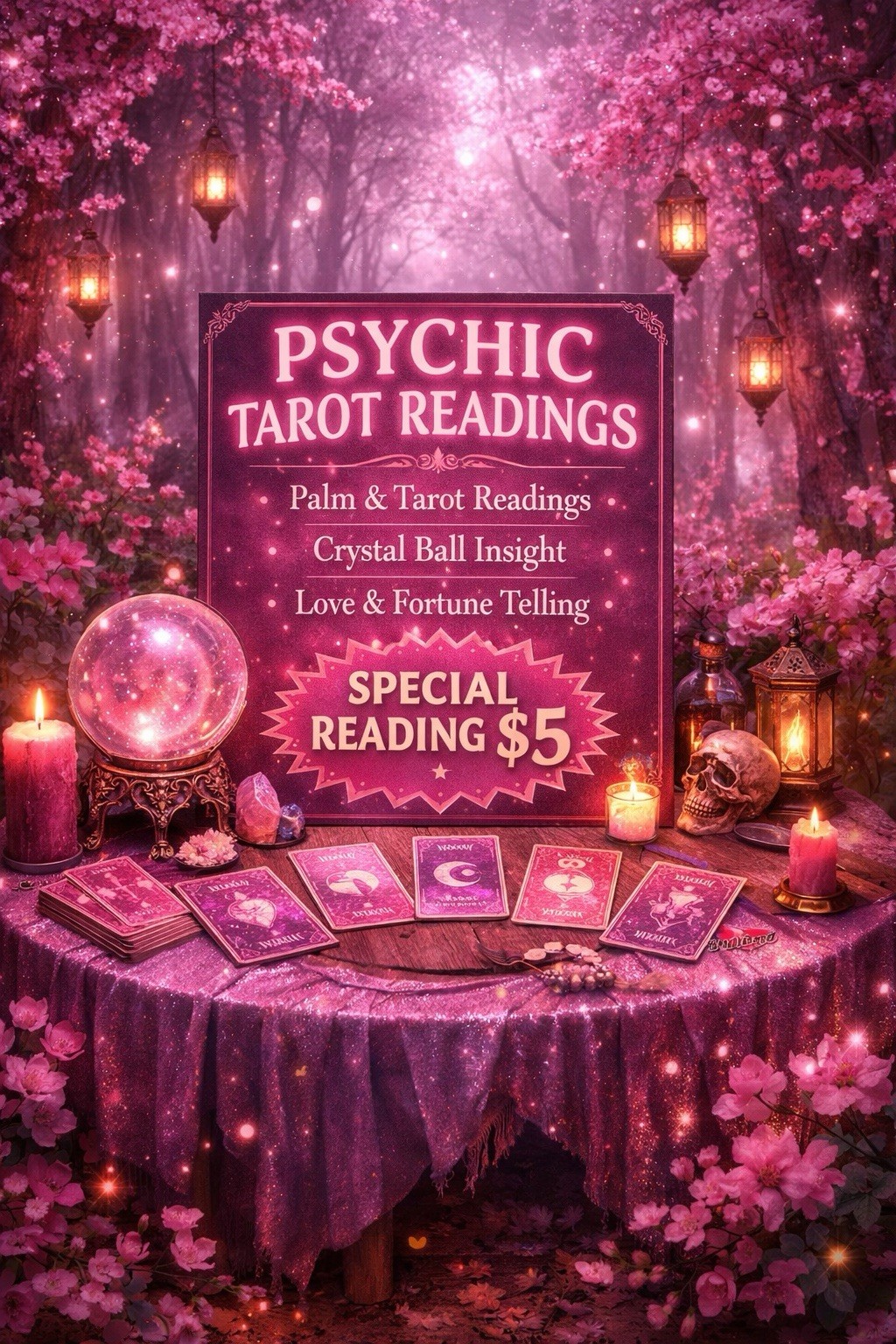 Psychic & Tarot Readings: Love, Relationships, one free question