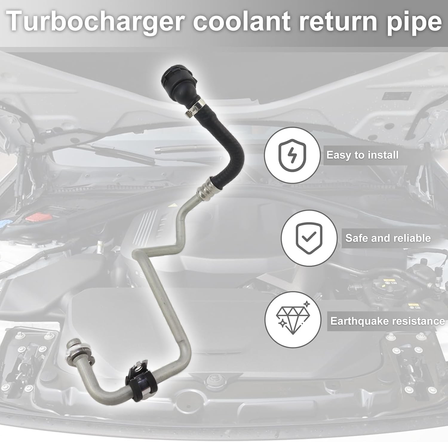 11537643226 Turbocharger Coolant Return Line Hose For BMW X4 1 2 3 4 6 7 Series