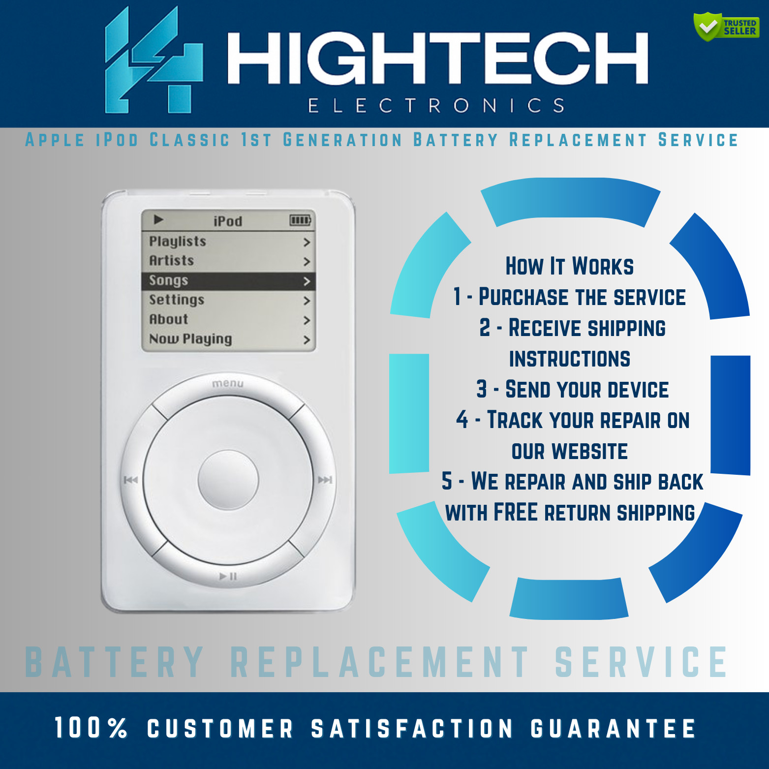 Apple iPod Classic 1st Generation Battery Replacement Service | M8541 Repair