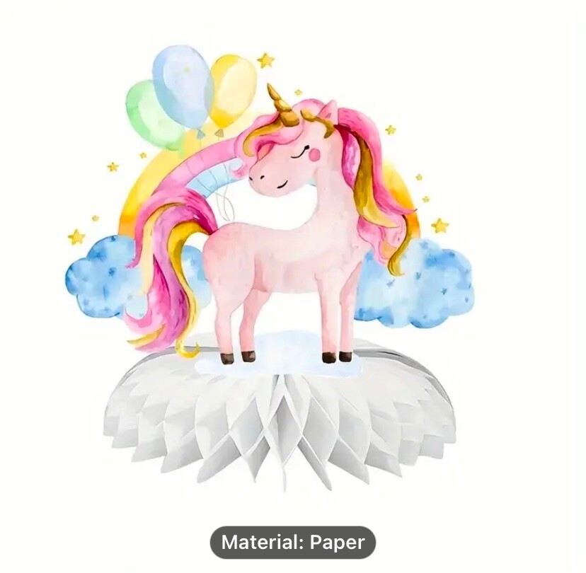 8pcs Cute Unicorn Honeycomb Tabletop Decorations Perfect For parties