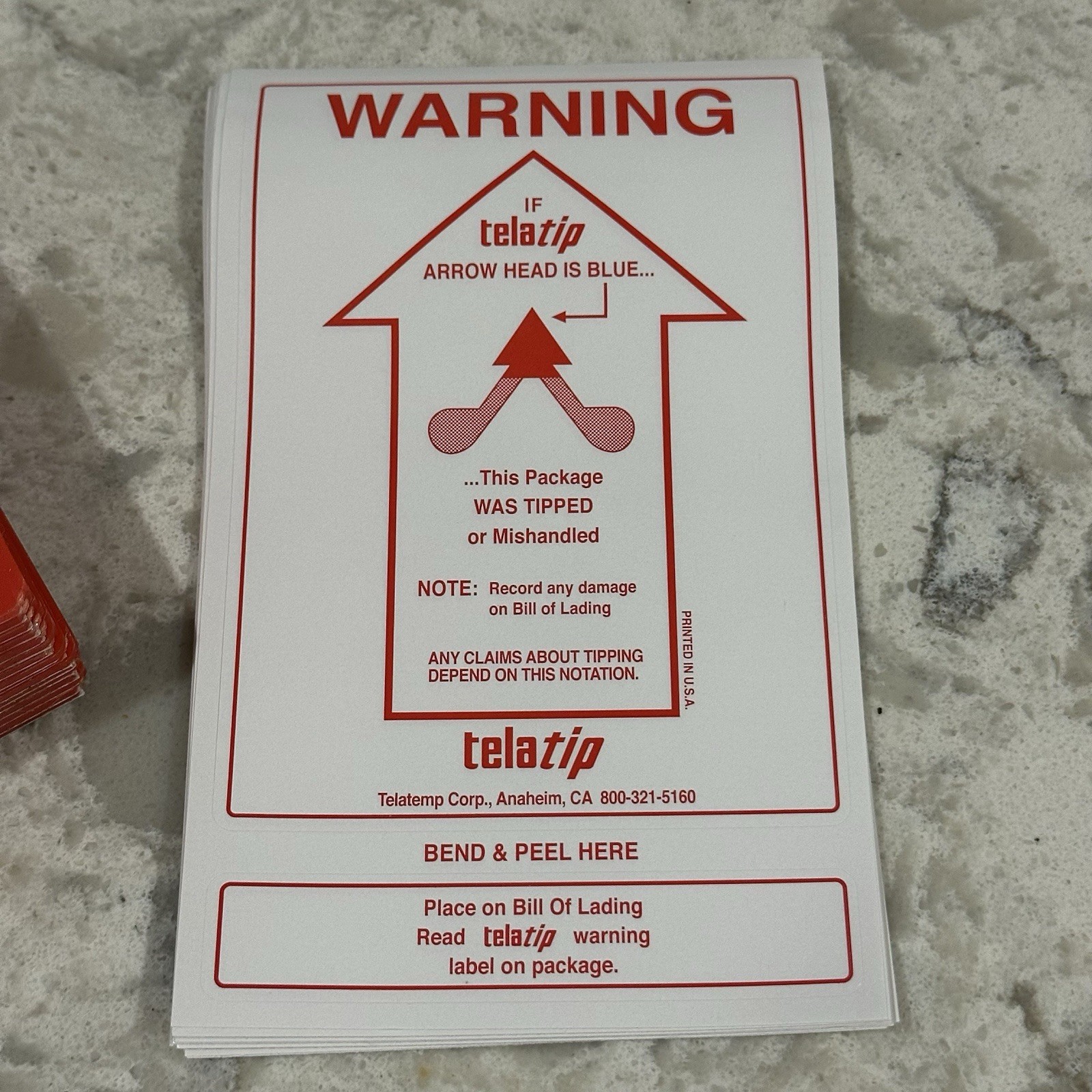 Telatip Tipping Indicator Safety Shipping Labels for Containers Fragile Cargo-16