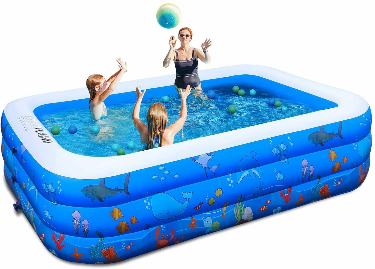 FUNAVO 100″ X71″ X22″ Inflatable Swimming Pool