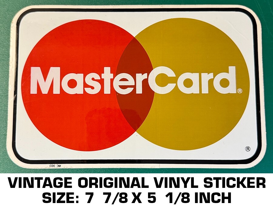 MASTERCARD CREDIT CARD – VINTAGE ORIGINAL VINYL DECAL STICKER