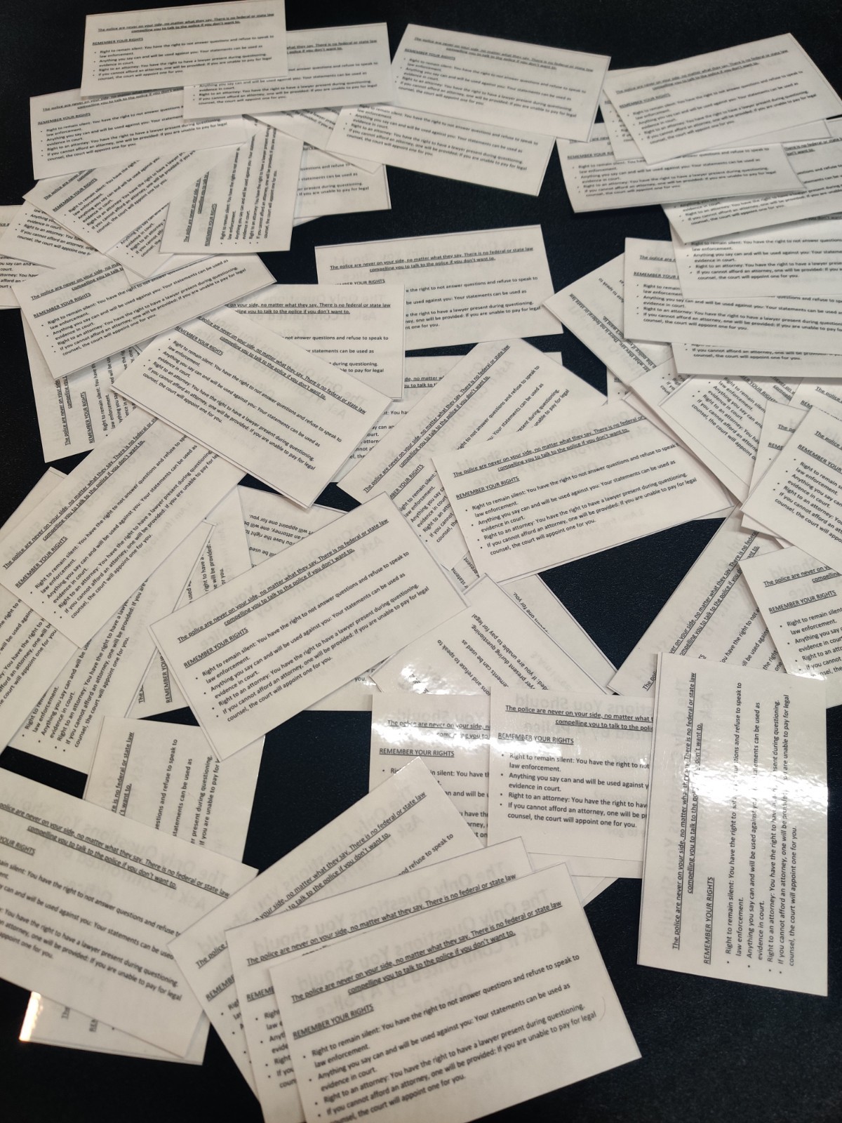 Police Stop Know Your Rights Card – Bill of Rights – Do Not Answer Any Questions