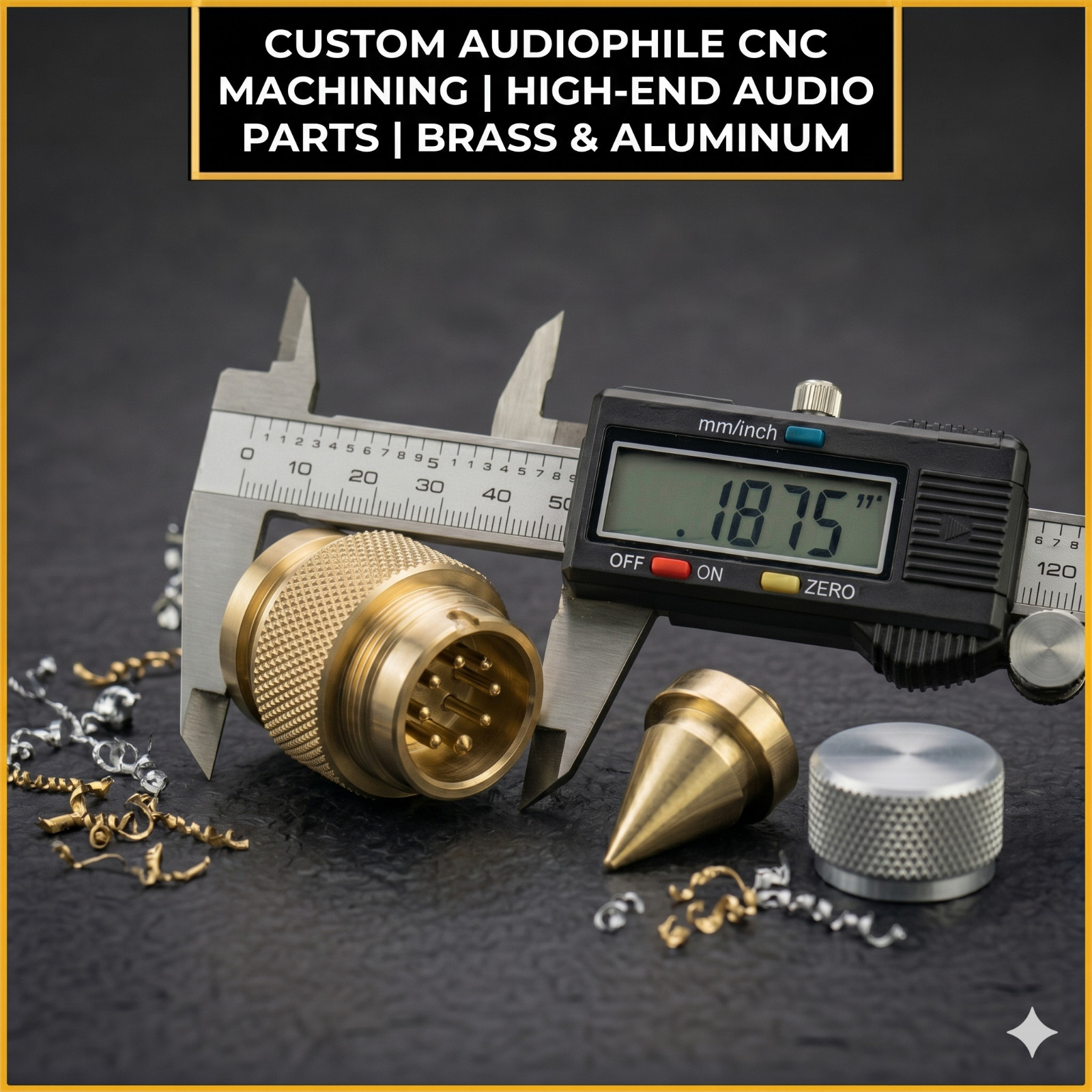 Custom Audiophile CNC Machining | High-End Audio Parts | Brass & Aluminum