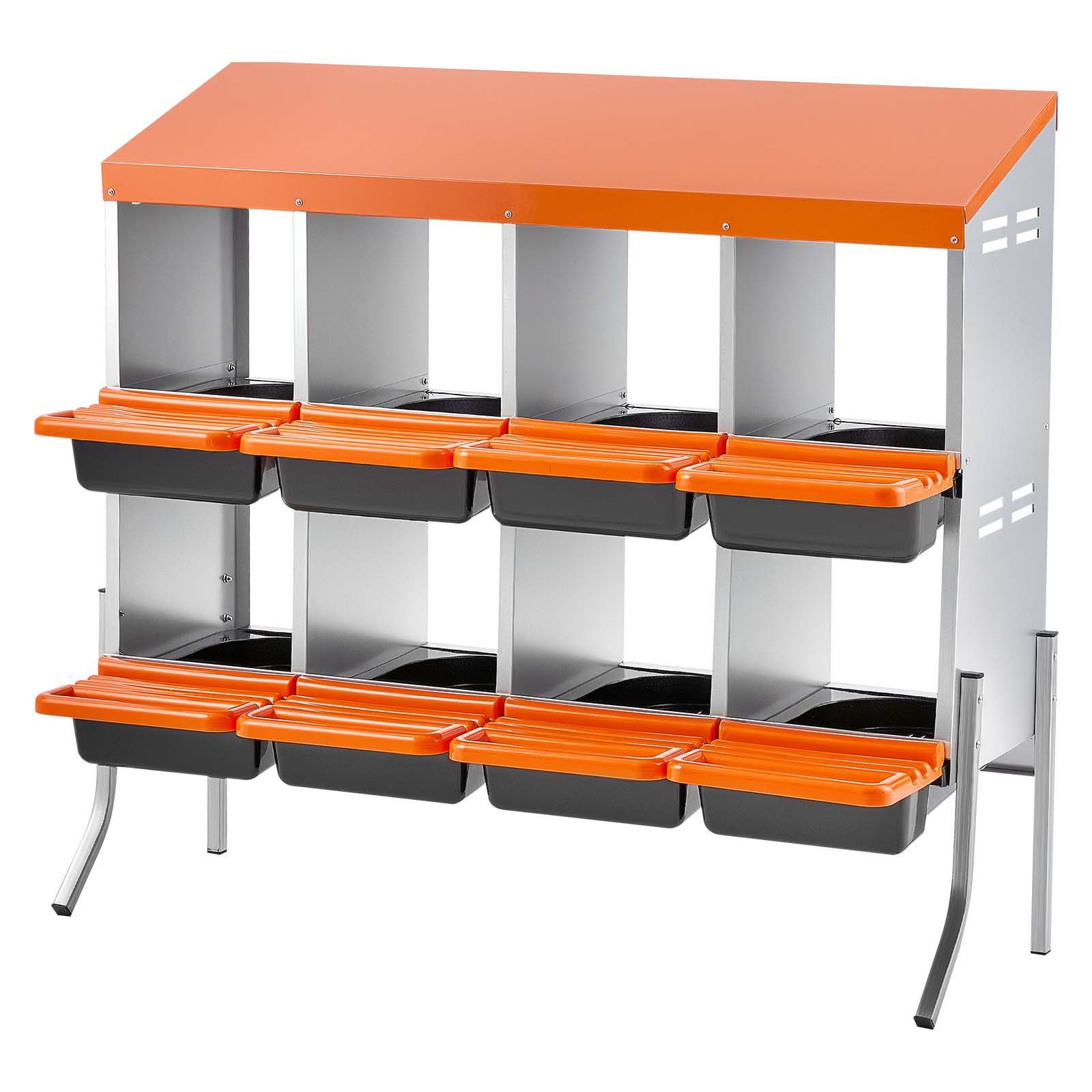Chicken Nesting Boxes, 8 Compartments, with Support Legs, Easy Egg Collection, G