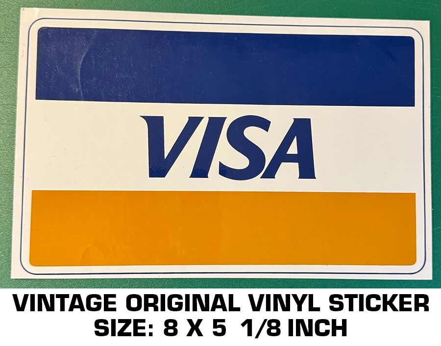 VISA CREDIT CARD – VINTAGE ORIGINAL VINYL DECAL STICKER