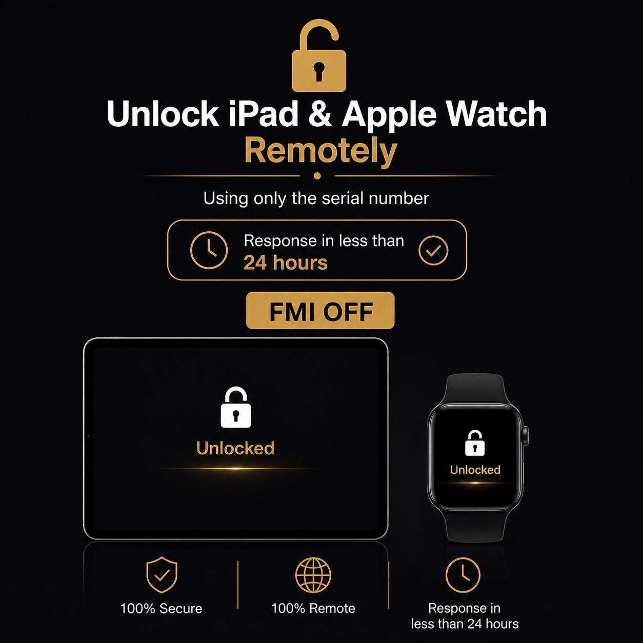 FMI OFF (Apple Watch & iPad Wifi) Remote Service✅