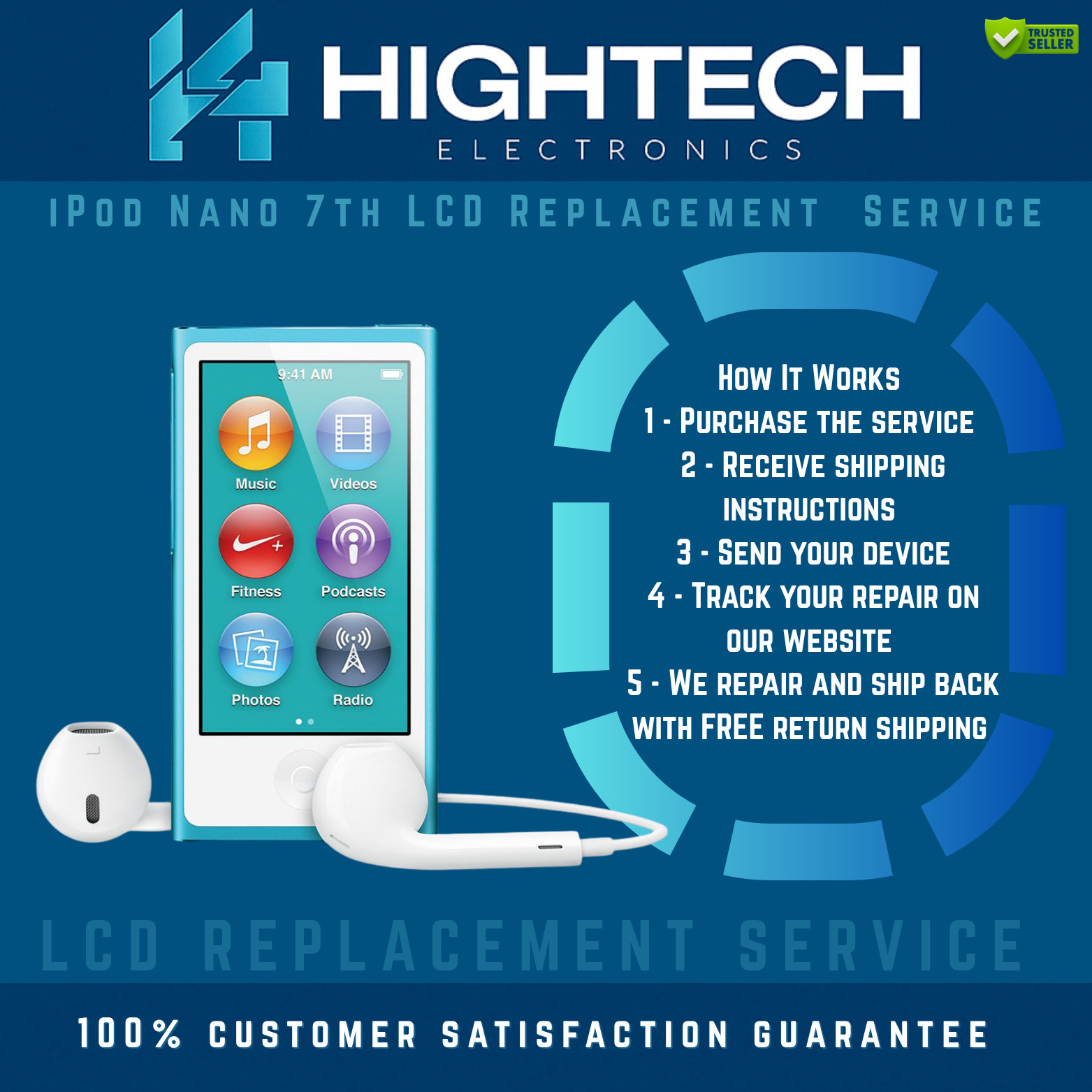 iPod Nano 7th LCD Replacement Service Repair – Touch Screen