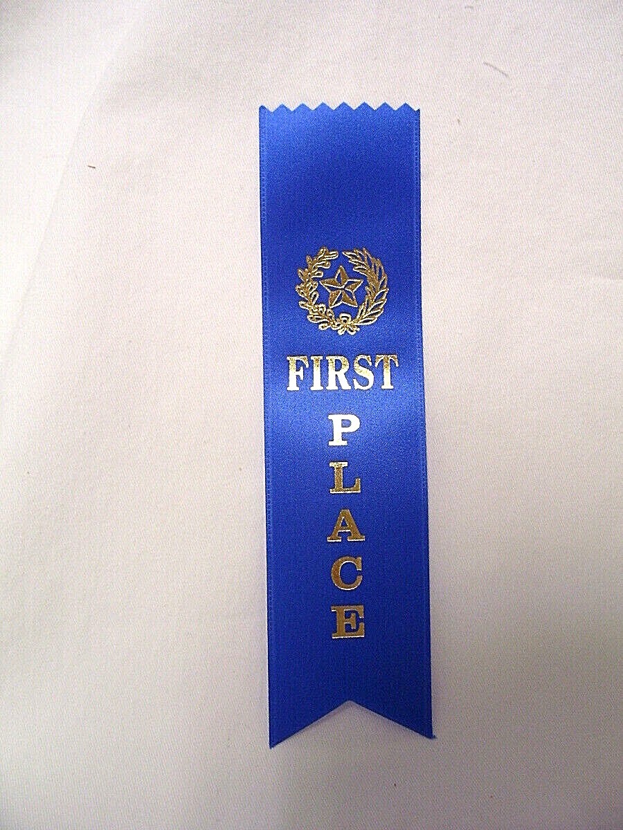 PLACE RIBBONS FOR FUN & GAMES LOT OF 3 RIBBONS 1-1st BLUE 1-2nd RED 1-3rd WHITE