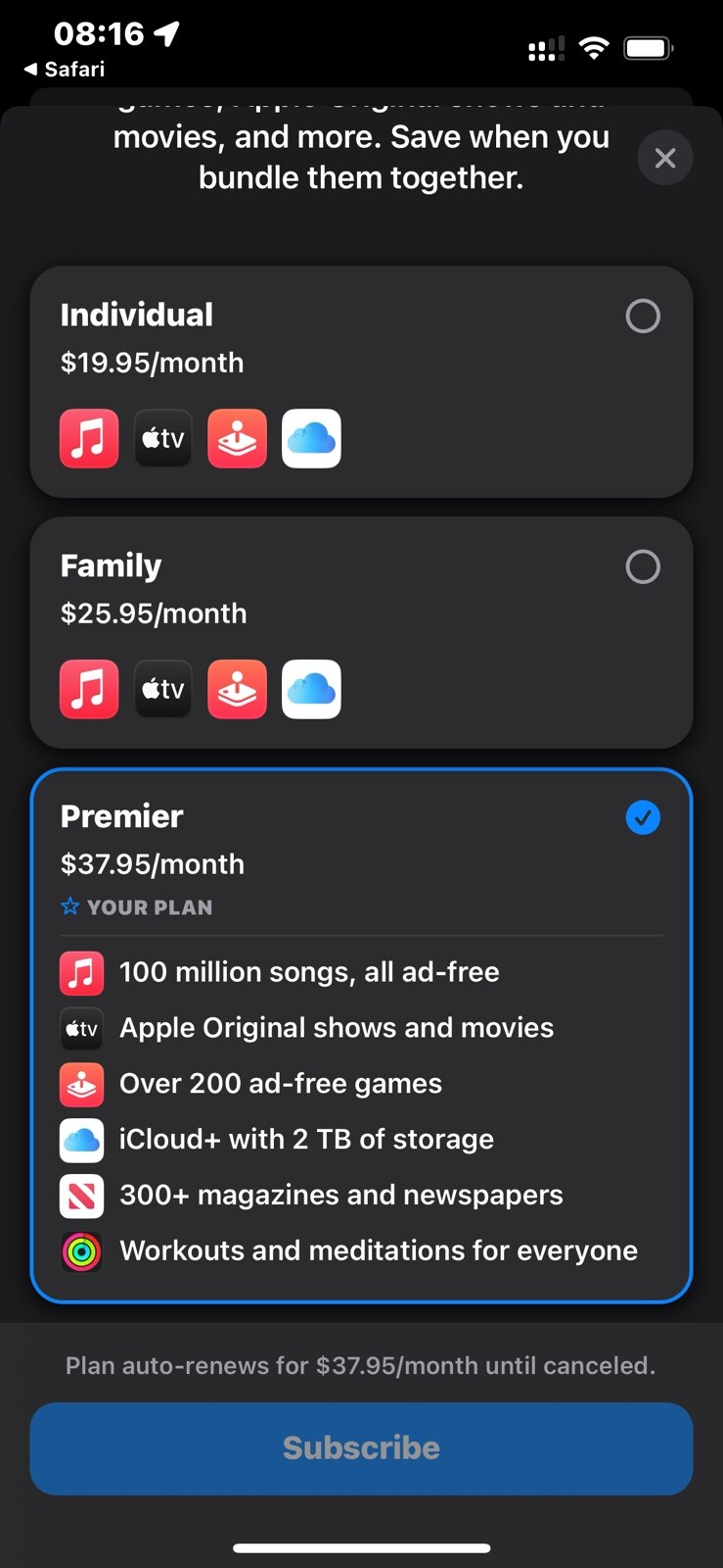Apple One Family Share