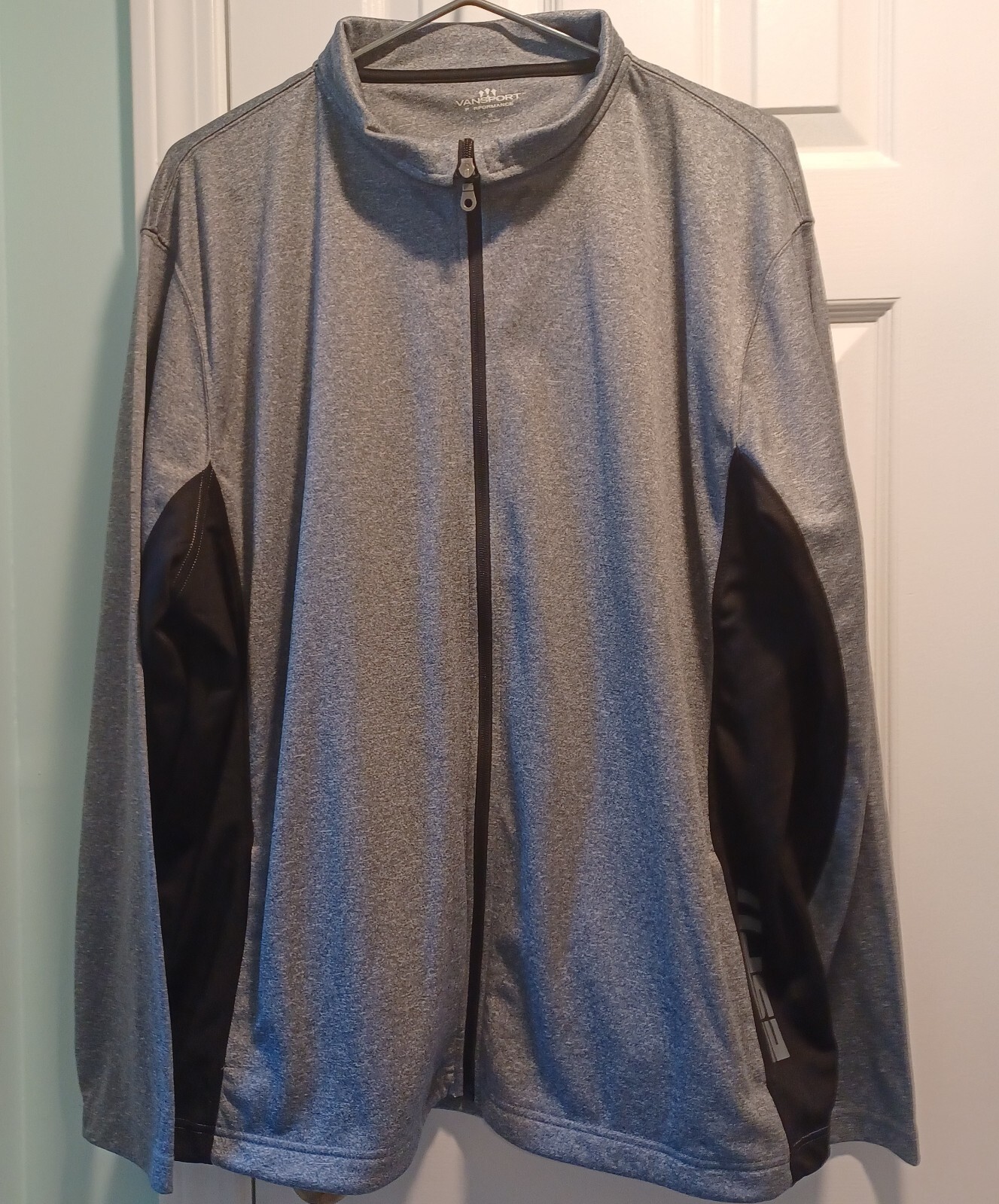 Vansport Performance Jacket Men’s Size 2X Gray Front Zip ESPN Logo Long Sleeved