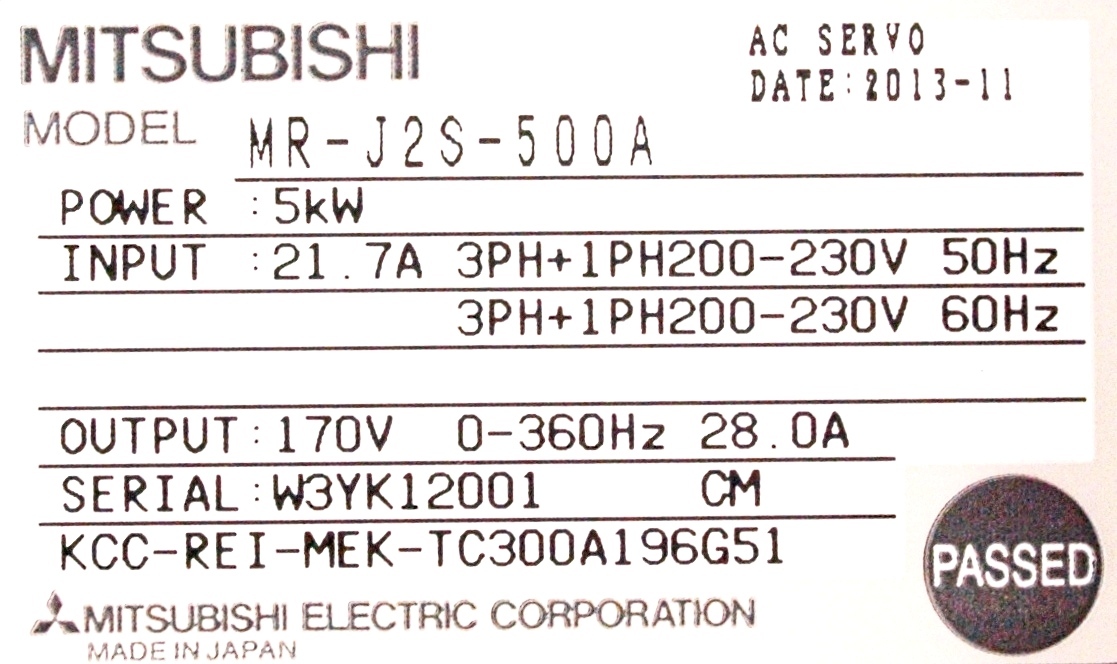 Mitsubishi Drives-AC Servo MR-J2S-500A *REPAIR EVALUATION ONLY* [PZJ]